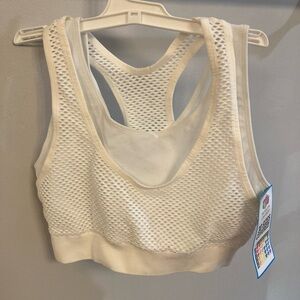 NWT Hanes XL white mesh sports bra